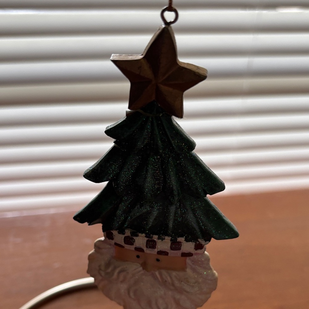 Elegant Green Christmas Tree Ornament with Gold Star